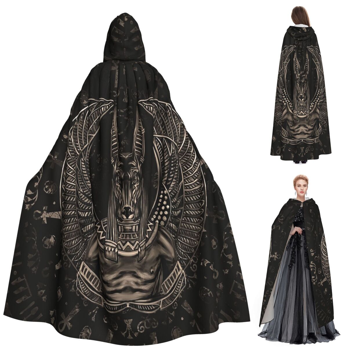 Egypt Cosplay Anime - Anubis Dio egiziano Sepia Mantello lungo