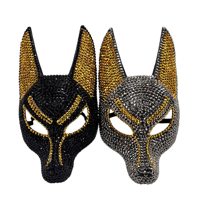 Egypt Cosplay Anime - Maschera Anubis con strass scintillanti Maschera