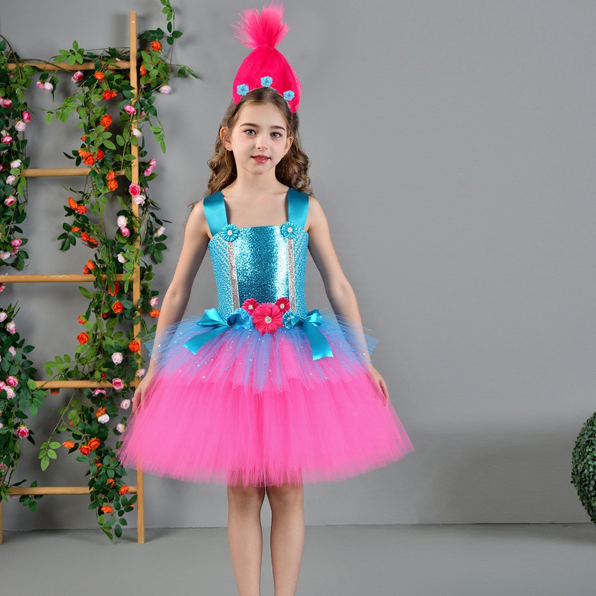 Trolls Tutu Dress per ragazze  - Anime Cosplay Toddler recensione e prezzo